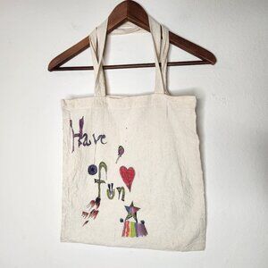 Cute Artist "Have Fun" Tote Bag Handmade